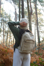 Durable hemp backpack with spacious compartments and comfortable straps