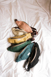 hemp waist bags in various colours