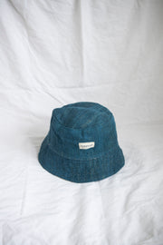 Blue hemp bucket hat, perfect for sun protection and outdoor activities