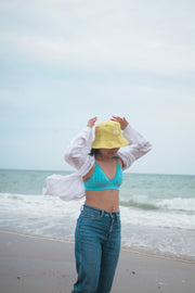 Hemp bucket hat in Yellow, Made in Nepal