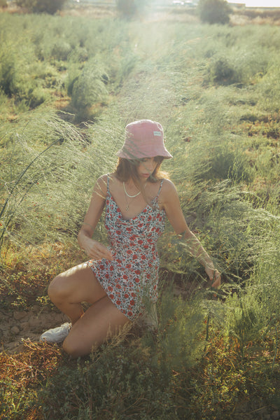 Eco-friendly hemp bucket hat in natural tones, perfect for sun protection and outdoor activities